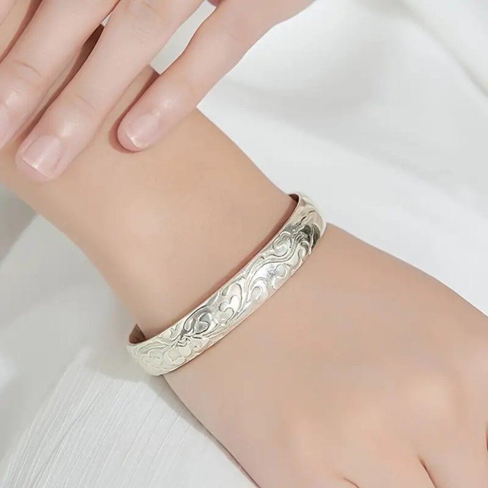 New Womens 925 Sterling Silver Cuff Bracelet